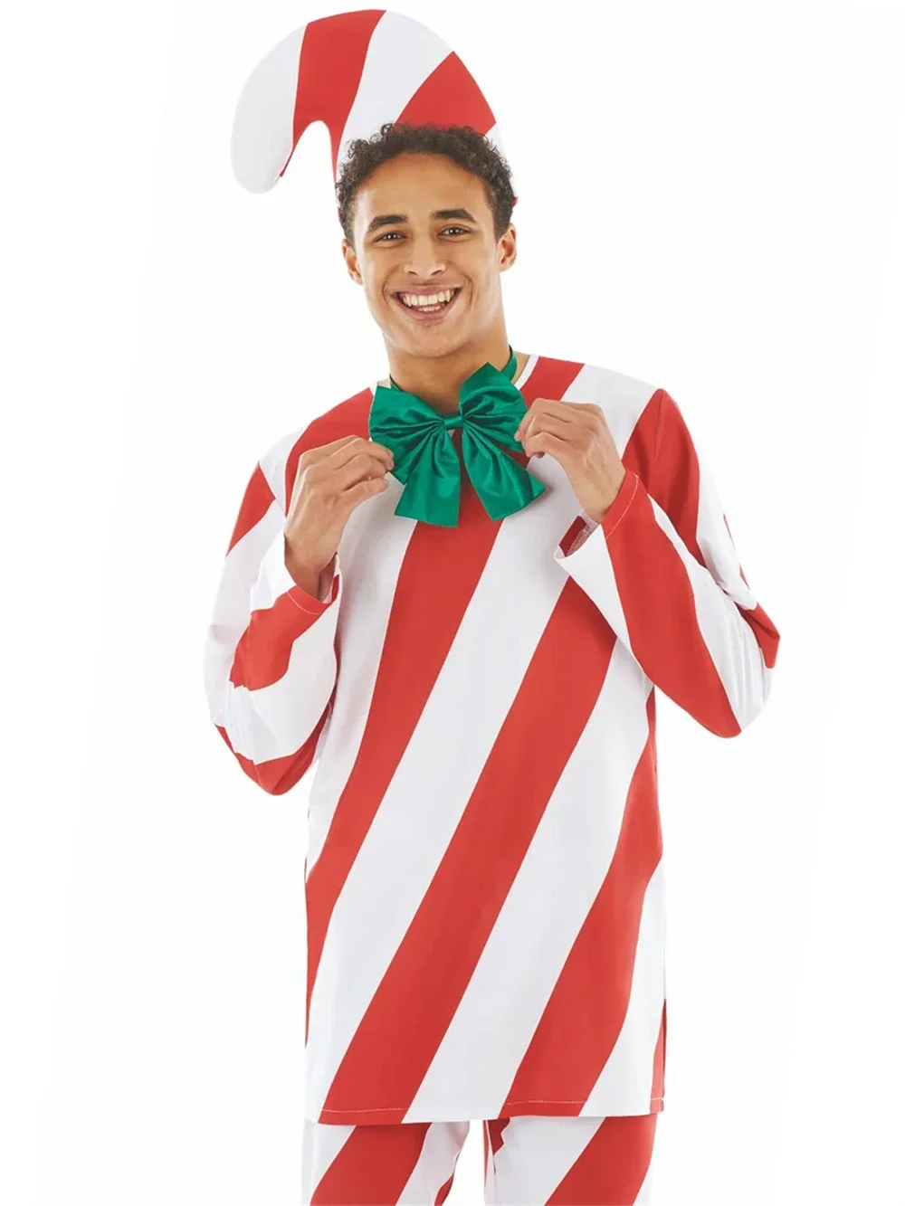 الكبار الاطفال عيد الميلاد تأثيري قصب الحلوى زي عيد الميلاد كرنفال حفلة مرحلة الأداء لعب الأدوار سانتا كلوز فستان بتصميم حالم