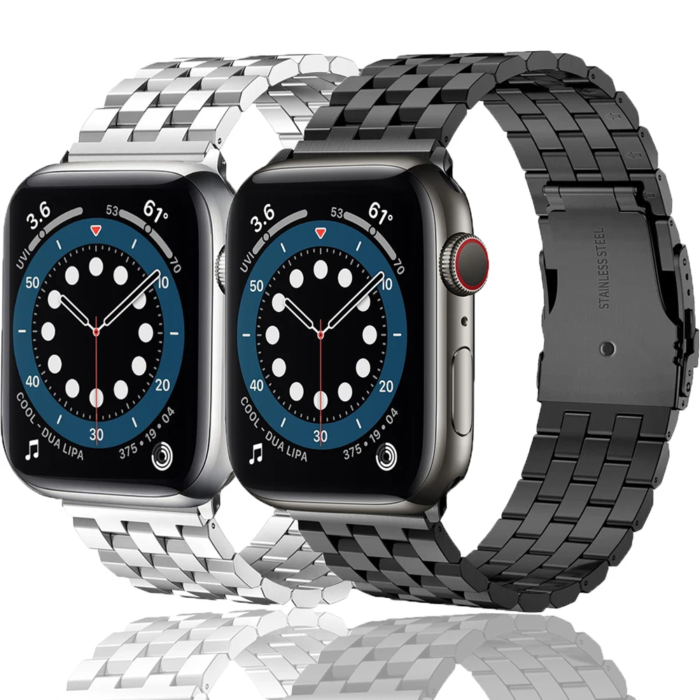 

Business bracelet for apple watch series 6 band se strap 44mm 40mm 5 4 3 42mm 38mm Stainless Steel watchband for iwatch correa