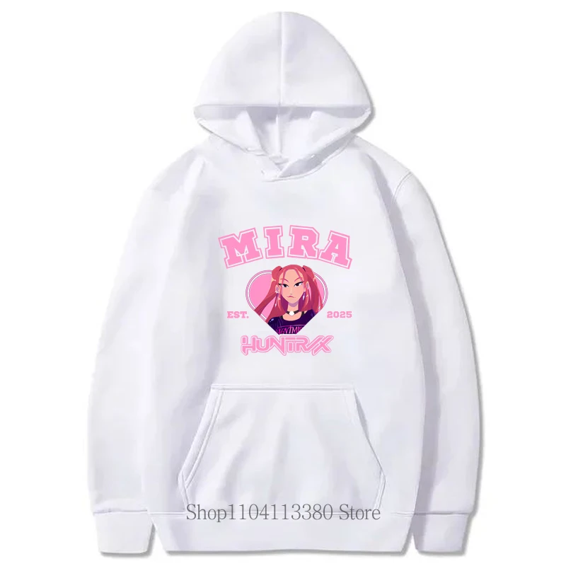 Kpop شيطان هنتر طباعة مقنعين الخريف الشتاء موضة السببية Harajuku لطيف المرأة كم طويل بلايز كنزة صوف بلوزات #5