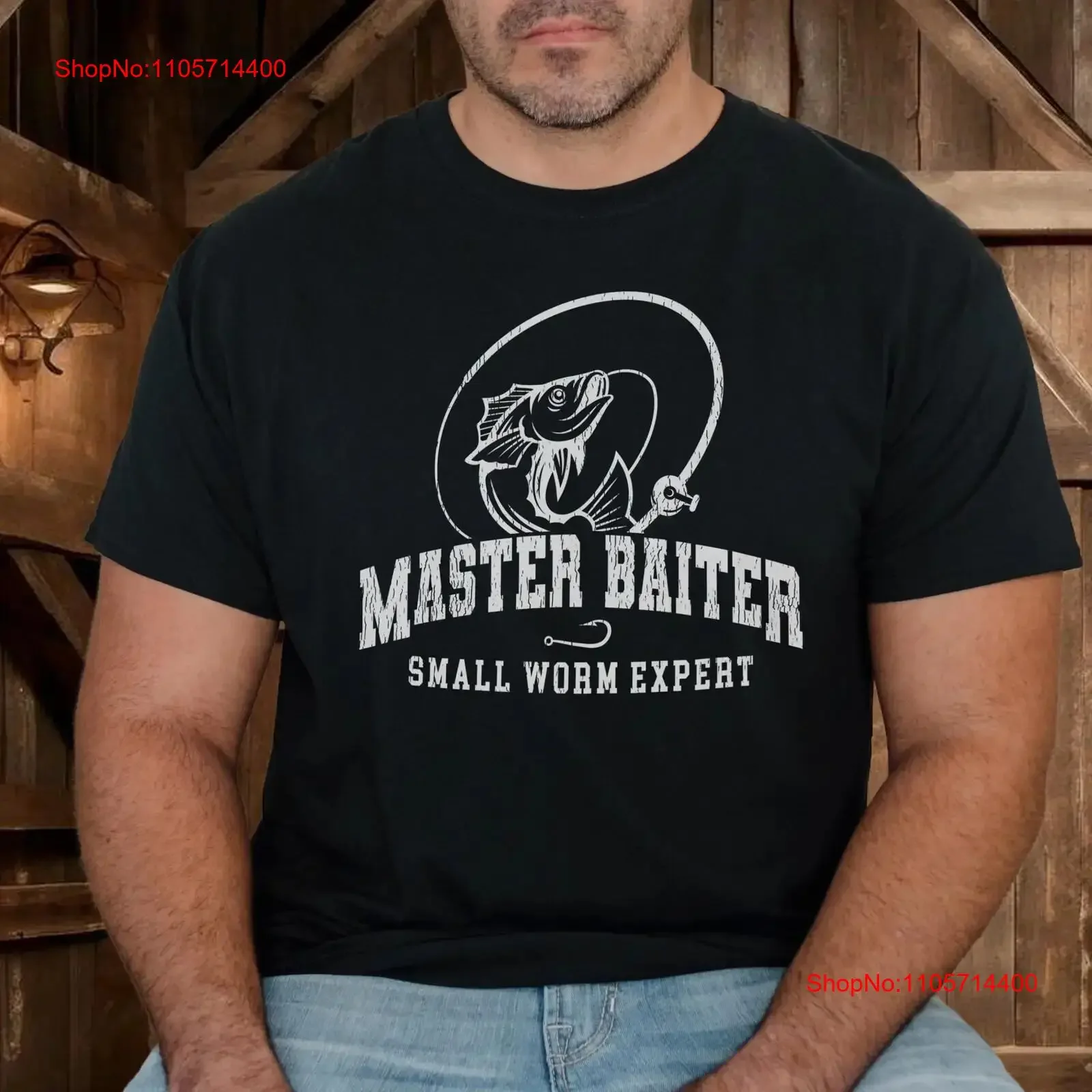 Master Baiter Funny Fishing T Shirt For Fisherman Gag Men vintage Washed Top For Everyday Wear Stylish Versatile graphic