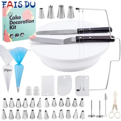 Pastry Turntable Kit Cake Decorating Supplies Baking Tools Accessories Rotating Stand Nozzles for Fondant