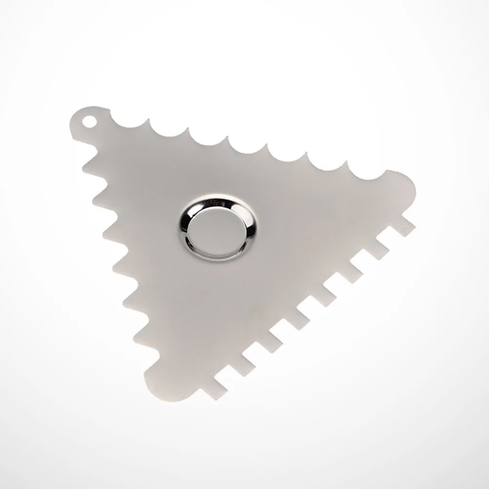 

6Pcs Long Lasting Teeth Stainless Steel Chocolate Scraper Serrated Triangular Baking Tool for Cream and Cake Decoration