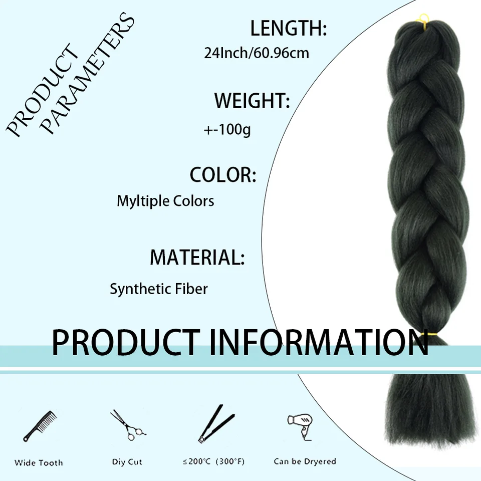 24 Pulgadas, Trenzado Jumbo Sintético, Afro Ombre, Crochet, Venta al por Mayor, para Mujeres 3