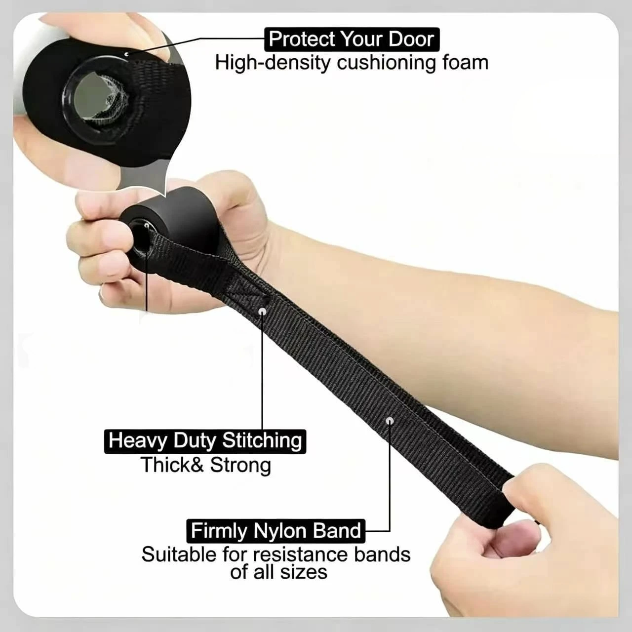 1 Piece Door Anchor Holder Elastic Heavy Duty Durable Universal Fit for Resistance Bands Tube Doorway Home Gym Fitness Workout gallery 3