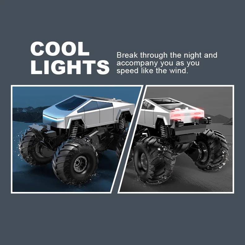 Children's remote control four-wheel drive Tesla off-road vehicle amphibious electric toy remote control model car view 4