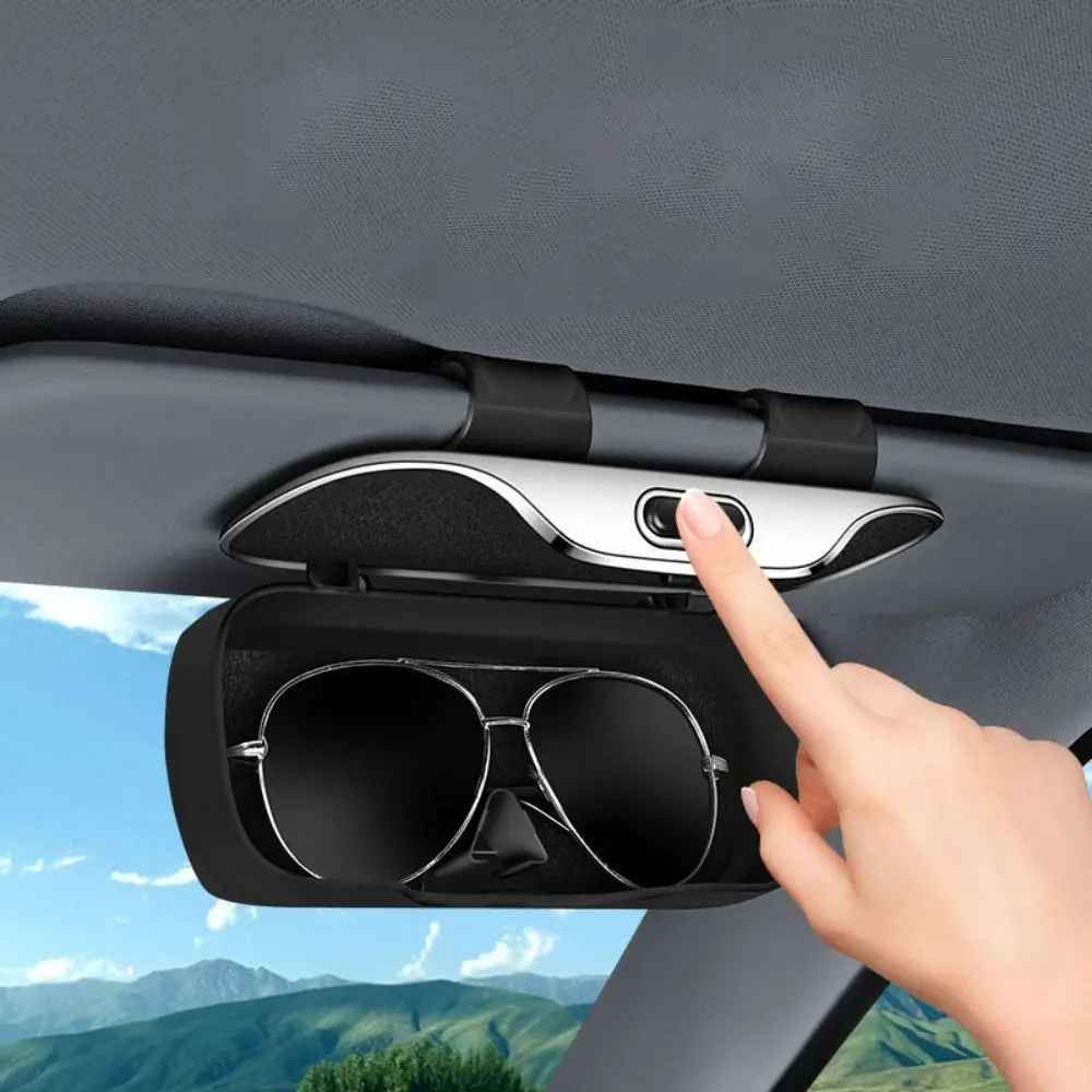 Portable Press Switch Car Glasses Box Stable Shock-proof Car Sunglasses Holder Lossless Installation ABS Eyeglass Case Handle