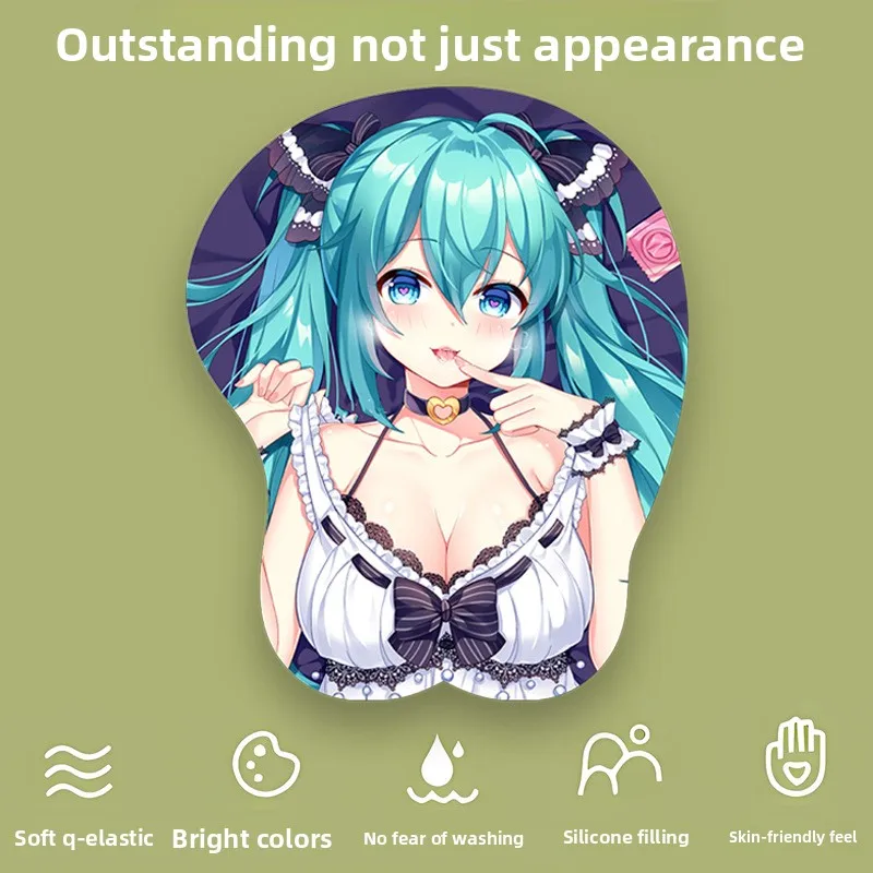Tapis de souris repose-poignet stéréo 3D en Silicone, coussin de soutien de poignet ergonomique, main Anti-souris, tapis de poignet de jeu pour le bureau et la maison, Anime