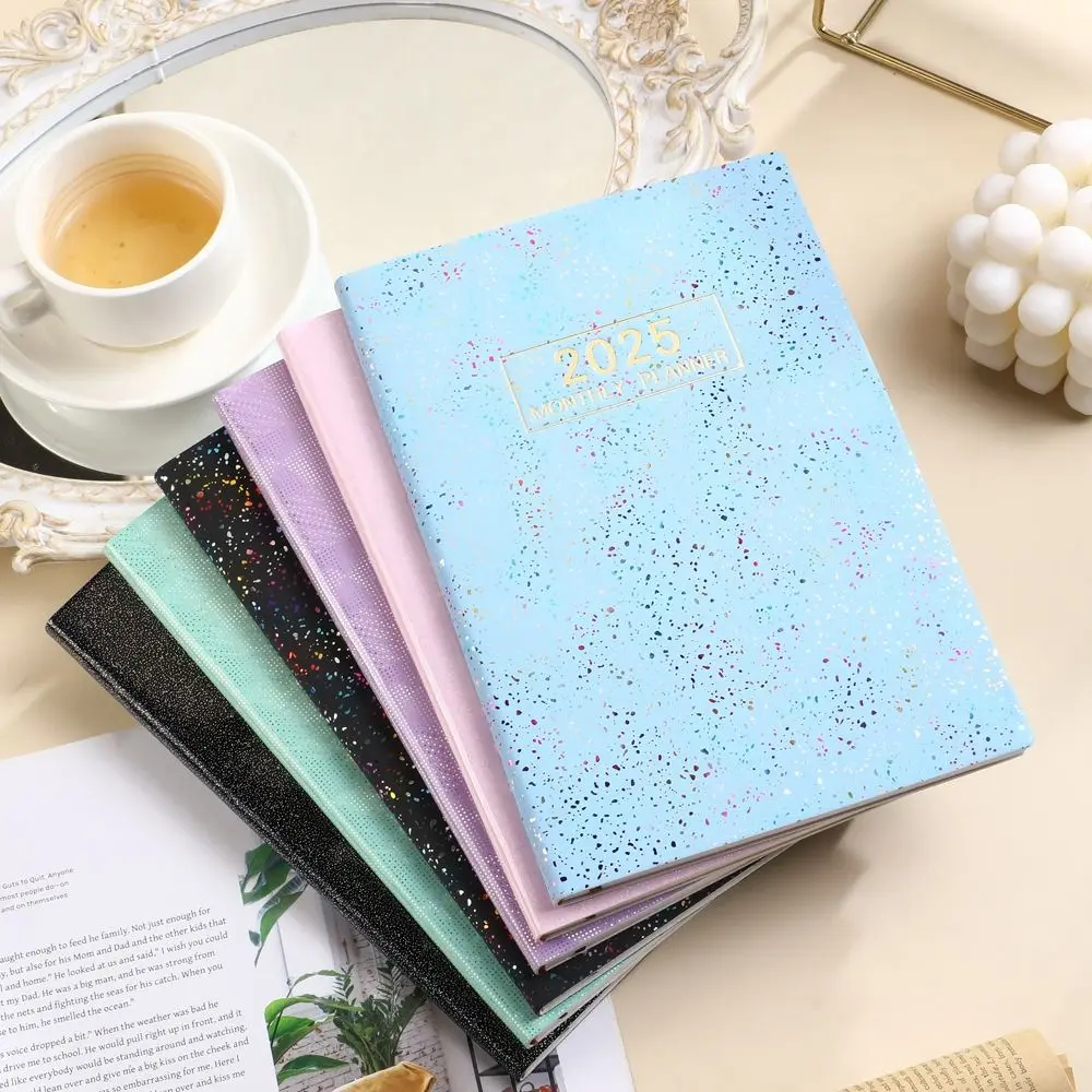 Laser 2025 English Notebook Efficiency Plan Colorful A5 Mini Pocket Notebook 2025 To Do List Leather Calendar Notebook Student