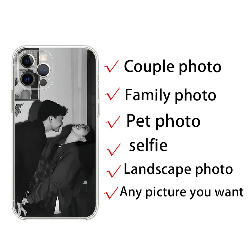 آيفون 16 15 14 13 12 11 Pro Xs Max 16e XR 7 8 6 6s Plus SE 2020 2022 حافظة صور مخصصة للعشاق غطاء ناعم شخصي