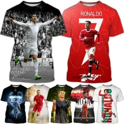 Zomer Mode Voetbal Ster Cristiano Ronaldo 3d Print T-Shirts Heren Oversized T-Shirt Nieuwe O-hals Korte Mouw Tops