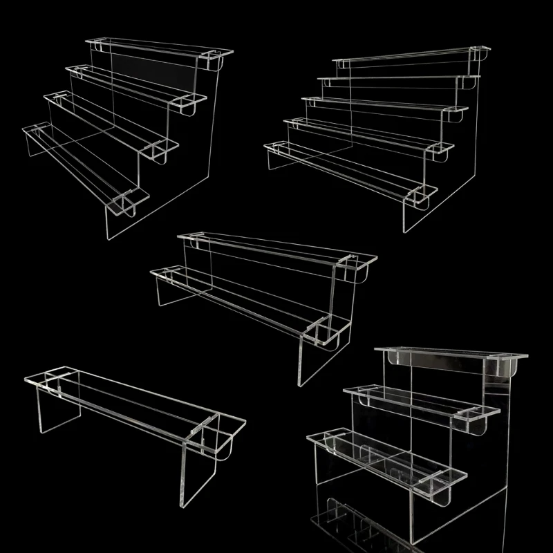 Multi Level Acrylic Display Risers Acrylic Display Stand 1-5 Tiers for Jewelry Dropship