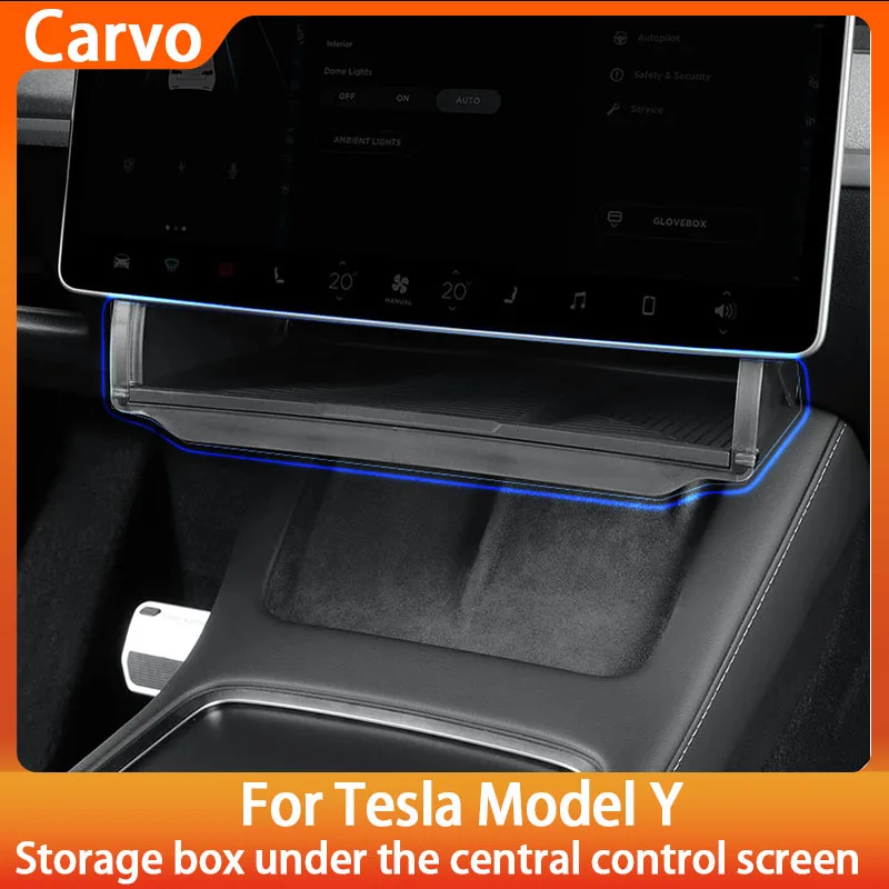 

For Tesla Model Y 2024 Car Storage Box Hidden Storage Organizer Case Tray Under The Central Control Screen Model 3 2021-2022