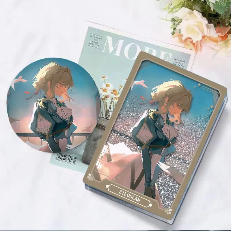 Violet Evergarden Game Cartoon Badge Pin Brooch Acrylic Quicksand Mahjong Acrylic Ornaments Souvenir Gift