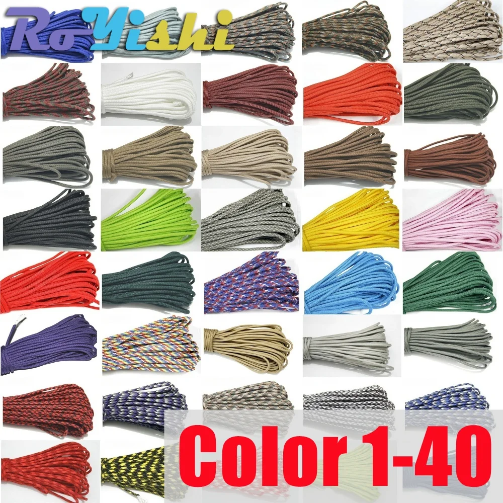 

7 ядер 550 паракордный шнур 31 м диаметром 4 мм для кемпинга на открытом воздухе, шнур для выживания, парашютная веревка, аксессуары для походной палатки, цвет 1-40