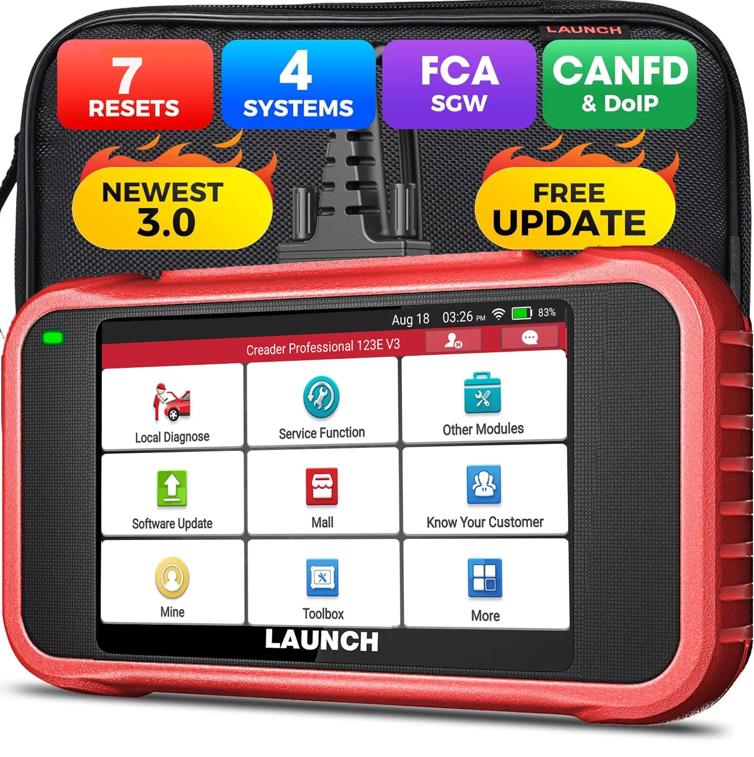 2026 LAUNCH X431 CRP123E V3.0 Scanner Diagnostico OBD2, Aggiornamenti Gratuiti a Vita con 4 Diagnosi di Sistema + 7 Funzioni Speciali