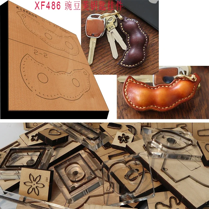 Handmade Wooden Pea Key Chain Knife Die Leather Craft Punch Hand Tool Cut Knife Mould XF486 Leather Craft Tools