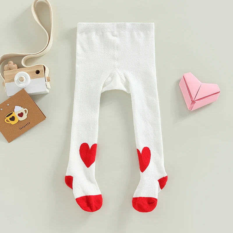 Infant Baby Girls Pantyhose Cute Heart Print Elastic Waist Leggings Spring Autumn Fashion Wild Casual Pants