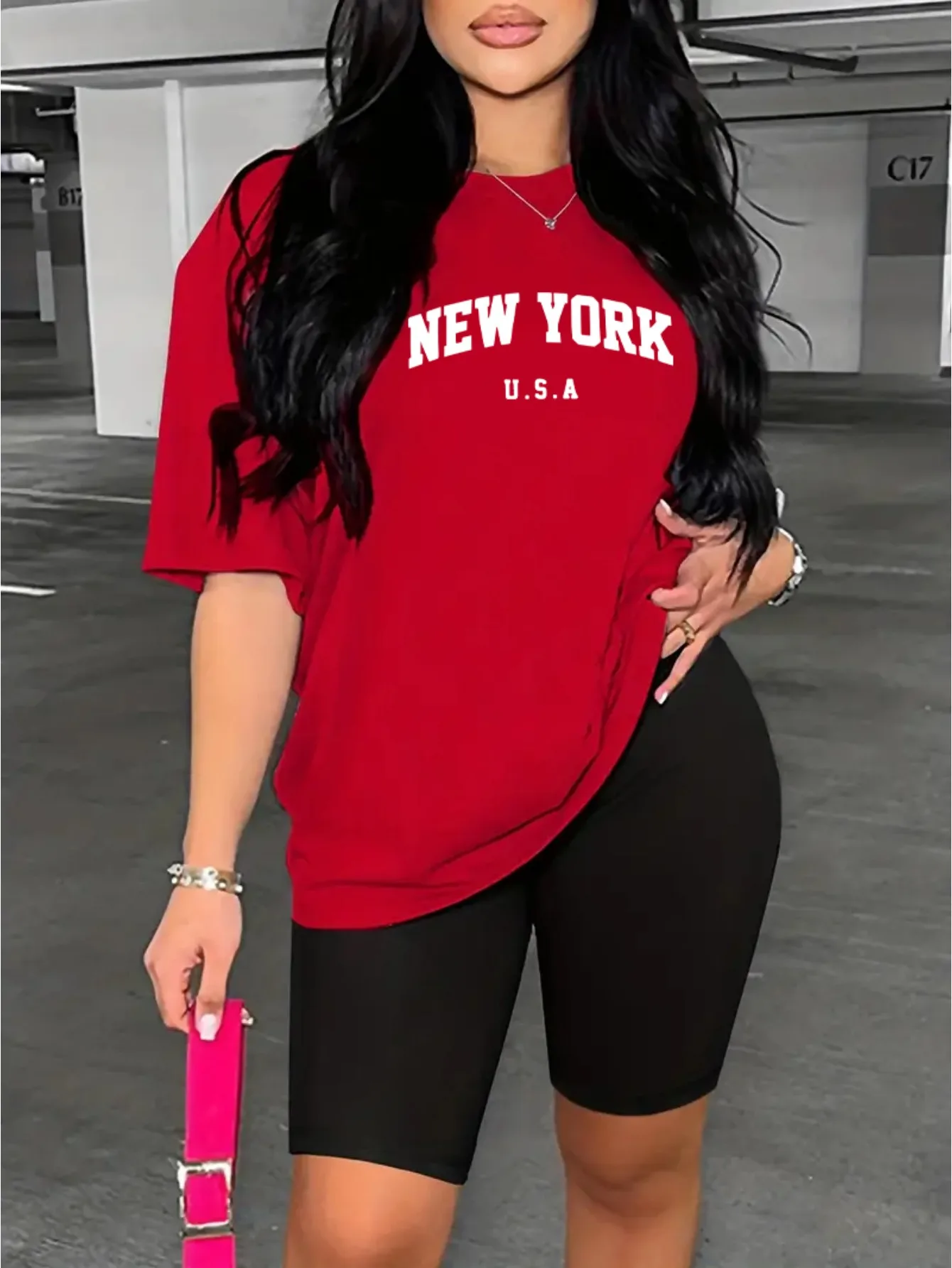 New York Usa Printing набор футболок A Повседневная и Модная хлопковая Футболка-эластичные брюки из полиэстера, дышащие мягкие шорты-рубашки