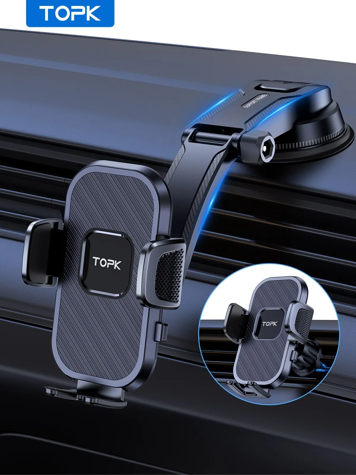 TOPK Car Phone Holder Gravity Stand for iPhone Xiaomi Samsung Car Mobile Support for Dashboard Windshield Air Vent Phone Mount