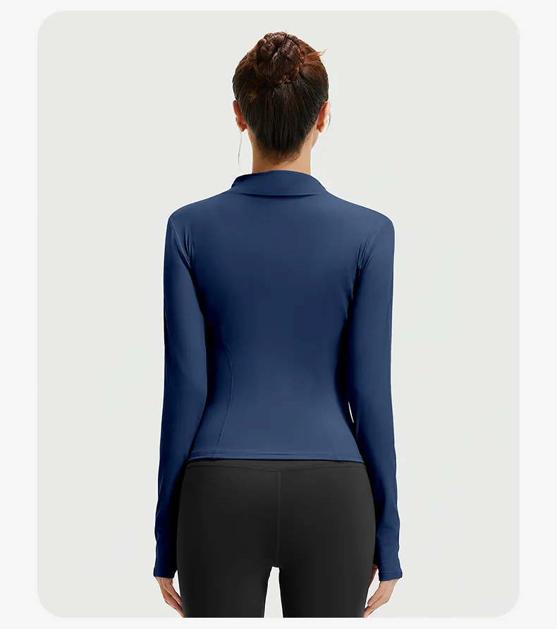 2026 Frühling Sommer Neue Yoga-Kleidung Windbreaker Damen Laufjacke Langarm Sweatshirt Sportjacken Damen Workout-Tops Activewear – Detail 29