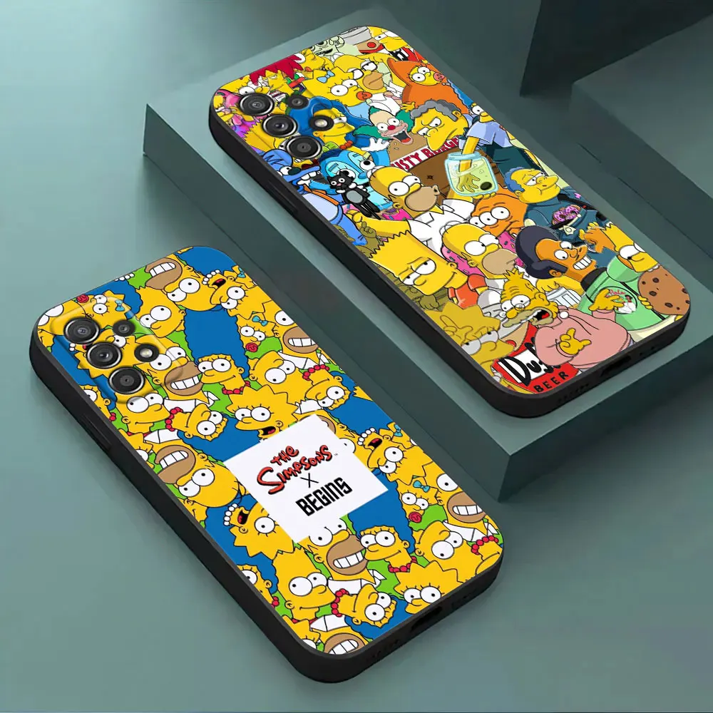 

Cartoon Homer S-Simpson-Family Case For Samsung Galaxy A15 A25 A24 A23 A22 A21S A20s A13 A10 A05S A04 A03 A14 Black Phone Cover