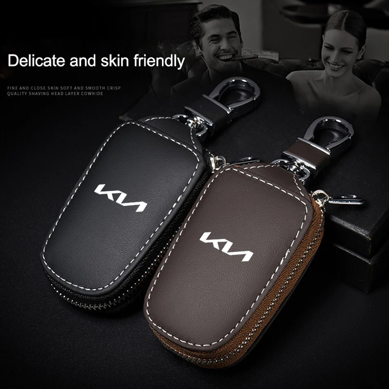 PU-Leder Autoschlüsselhülle Schlüsselanhänger Schutzhülle Tasche für Kia Rio Ceed Sportage Cerato Soul Sorento Picanto Optima