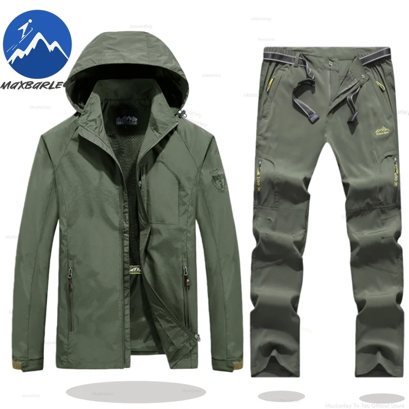 

Maxbarley Gorpcore Men Suit Set Leisure Work Waterproof Windbreaker Jacket+Cargo Pants 2-Piece Set 2026 Autumn Motocross Jackets