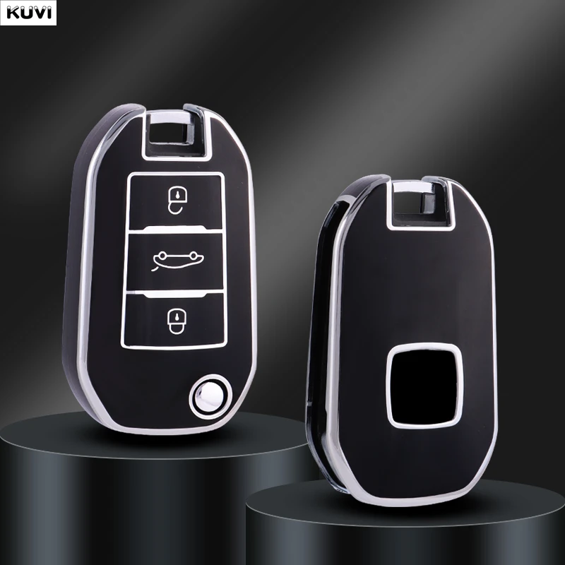 NEUE TPU Auto Flip Schlüssel Fall Abdeckung Halter Fob Shell Für Peugeot 208 308 408 508 2008 3008 4008 5008 für Citroen C3 C4 CACTUS C6 C8