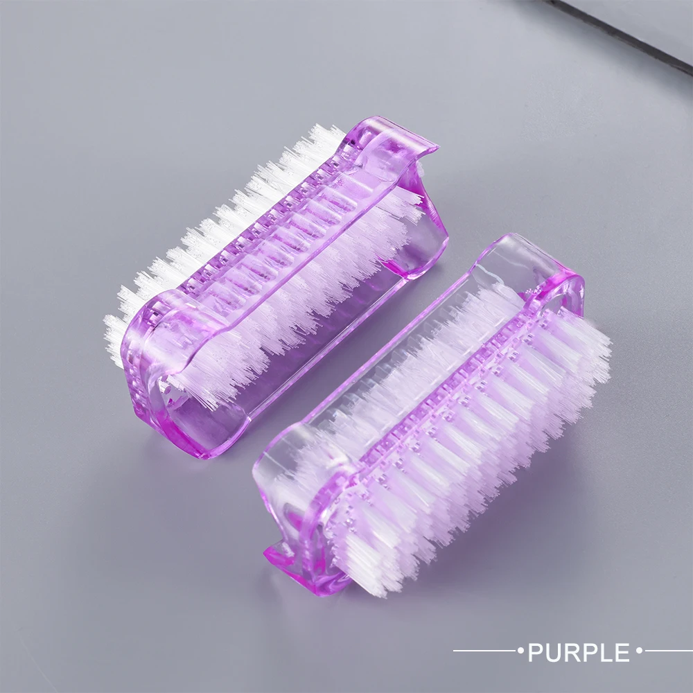 3/6개 양면 네일 클리닝 브러쉬 (네일 폴리쉬 젤 아크릴 파우더 먼지 제거용) 매니큐어 핑크 브러쉬 도구