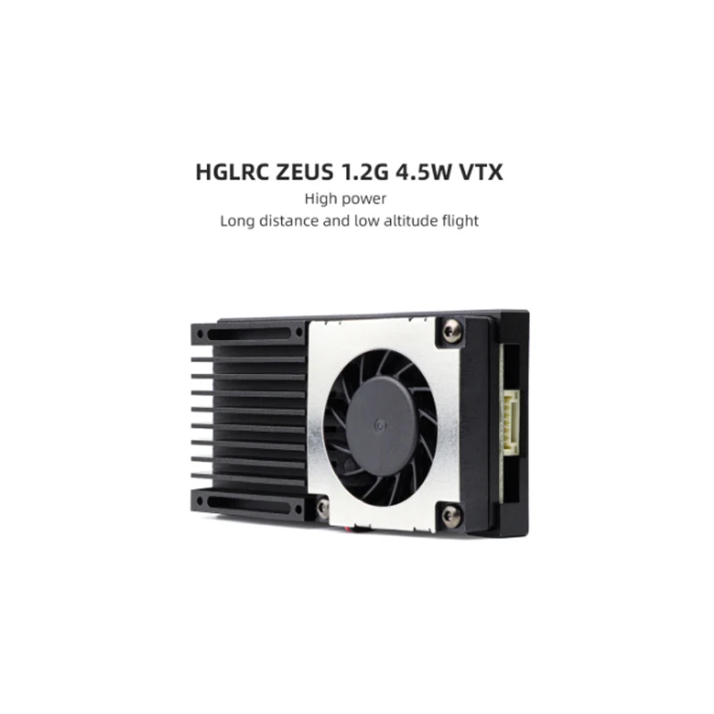 

HGLRC ZEUS 1.2G 4.5W VTX 8CH 25mW /800mW /4.5W power adjustable image transmission built-in fan 2-8S suitable for model aircraft