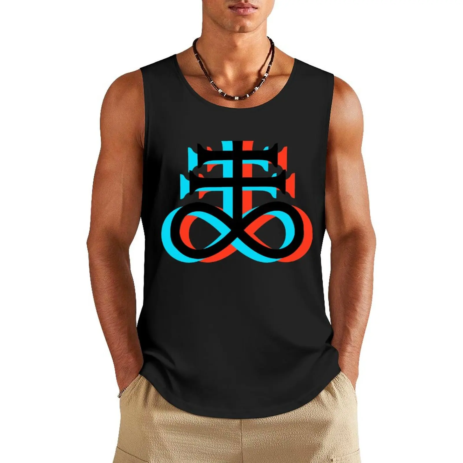 

LEVIATHAN CROSS - SATANISM AND THE OCCULT Tank Top sleeveless t-shirts for men Male vest quick-drying t-shirt