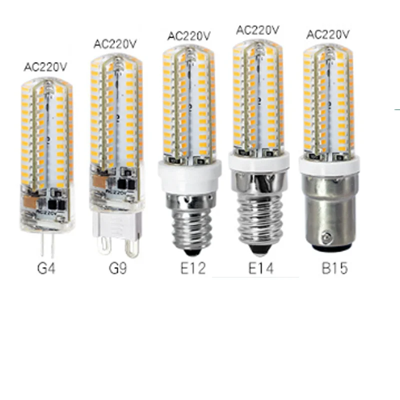 

10pcs G9 G4 E14 B15 LED Bulb 220v 5W 104 LED Silicone Rainproof Dustproof Lamp Chandelier Pendant Droplight Replace 50w Halogen