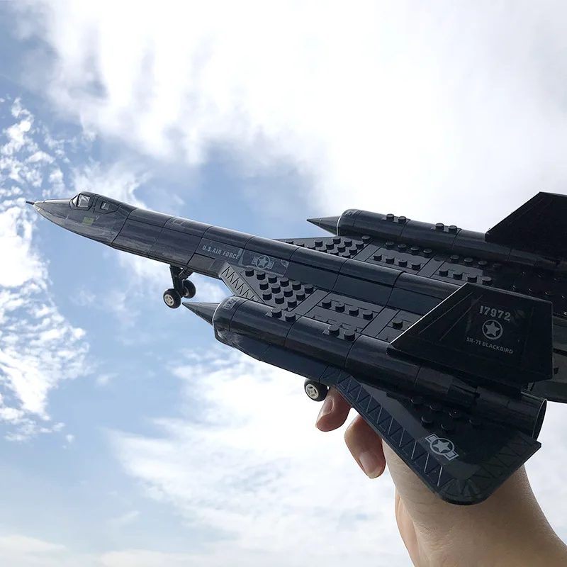 United States Military Vehicle SR-71 Blackbird Assemble Model Building Block WW2 Army Figures Brick Reconnaissance Aircraft Toys