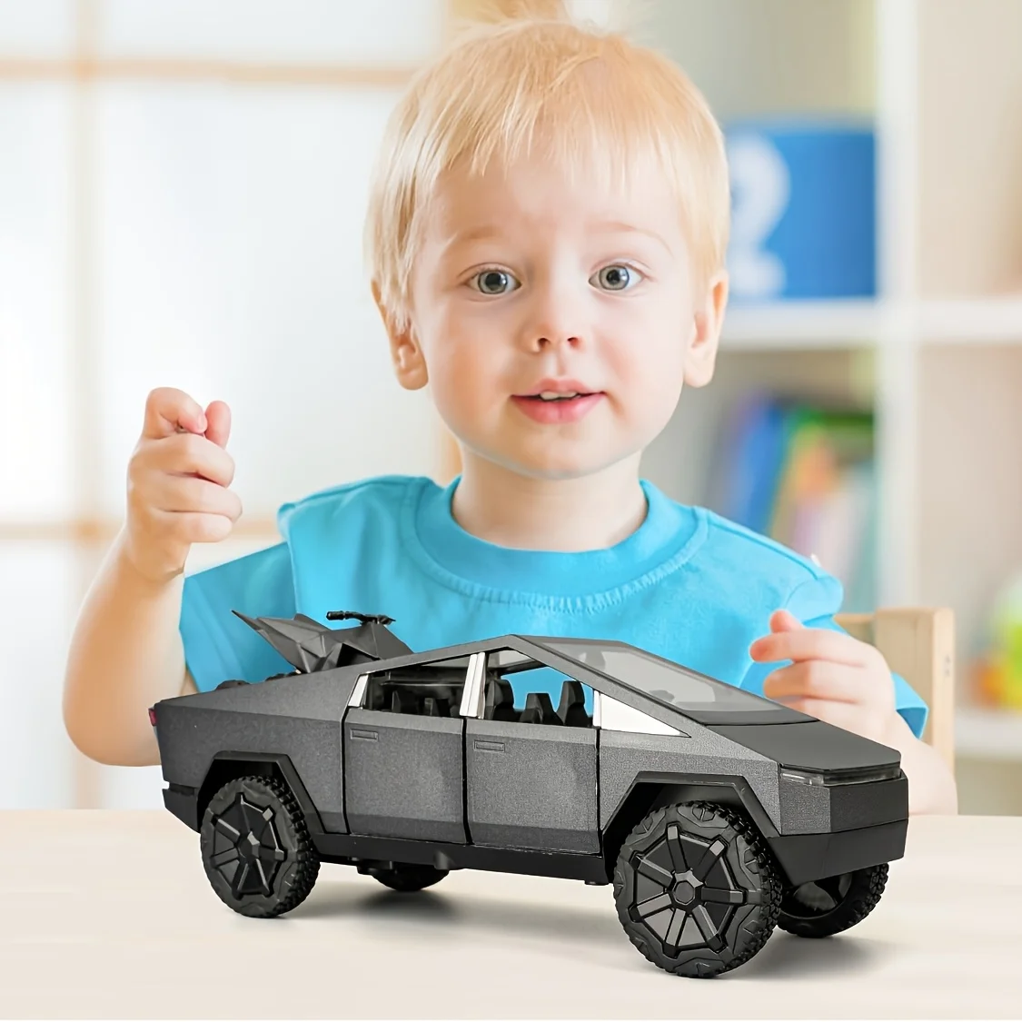 Pickup-SUV-Modellspielzeug aus Zinklegierung im Maßstab 1:32, mit Tonlichtern und Rückzugsfunktion, Weihnachtsüberraschungsspielzeugauto für Geburtstagsgeschenke für Jungen und Mädchen