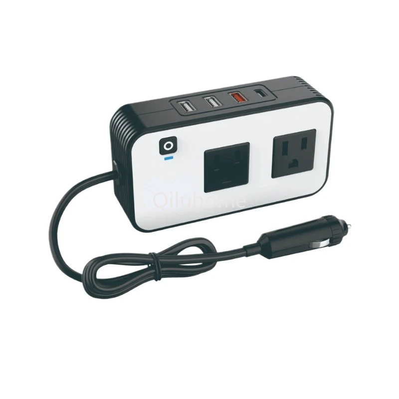 

200W Multi-Function Power Strip Selected Inverter Multi-Port Fast Charging Car Inverter Mini Car Power Inverter
