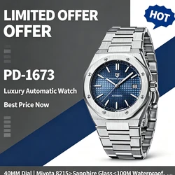 PAGANI DESIGN Japan MIYOTA 8215 Men Automatic Mechanical Watches 40MM Sapphire Stainless Steel Waterproof Luminous Wrist Watch