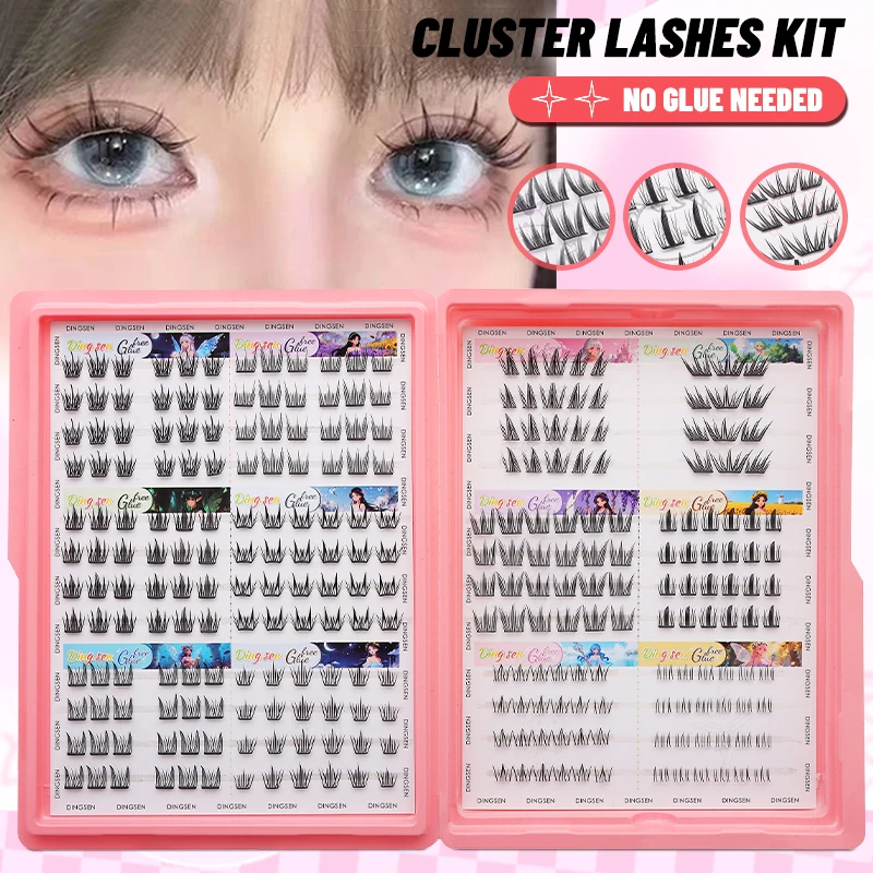 DINGSEN 1 Set Premium Kleberfreie Manga-Wimpern, Weiche, Flauschige Einzelwimpern für DIY Natürliche Wimpernverlängerung – Detail 1