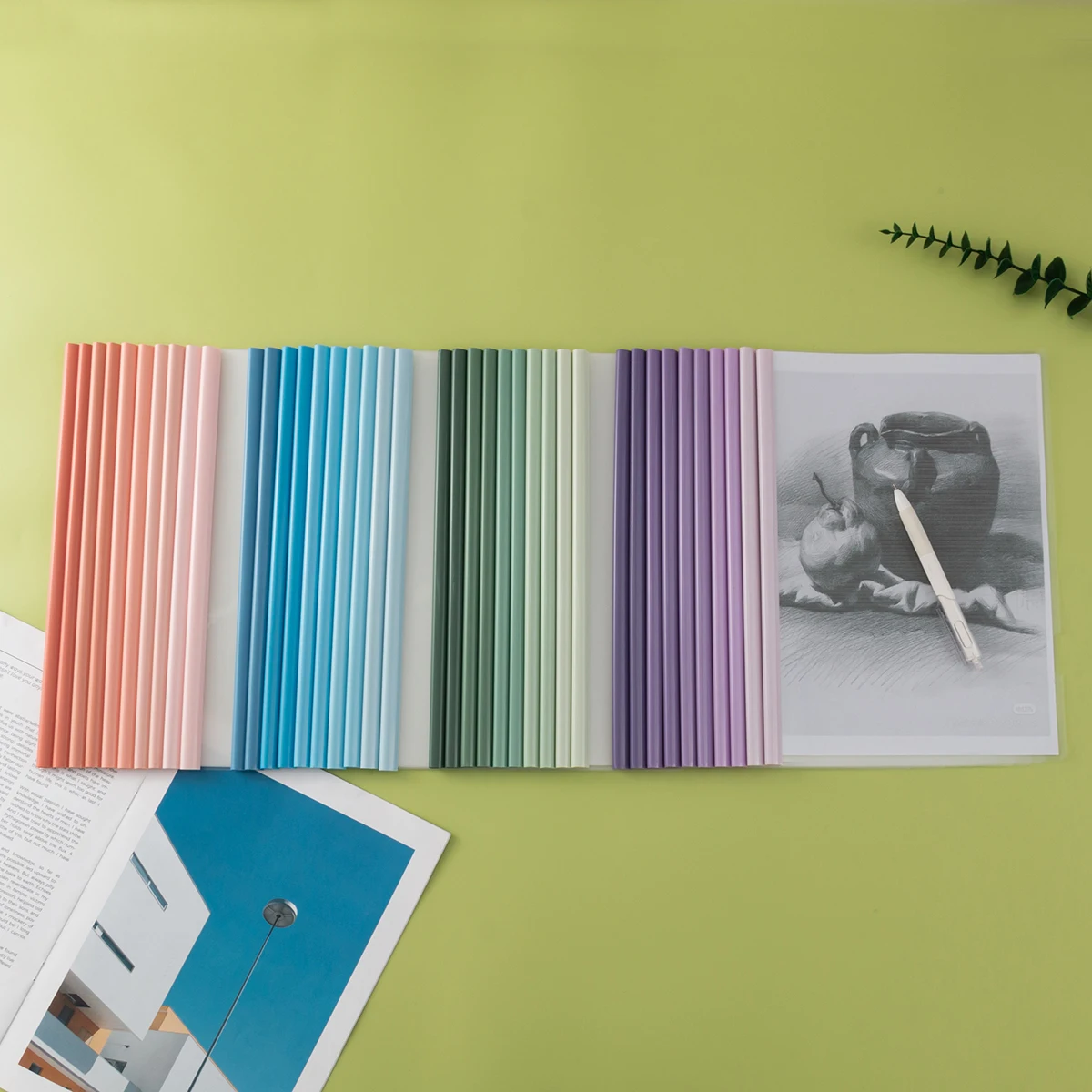

10 Packs of Gradient Pull Rod Clips A4 Water Droplets Thickeneded File Folders for Primary and Junior High School Students Speci