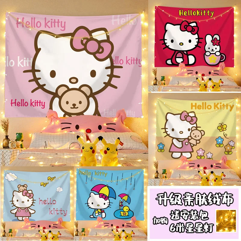 Cartoon Sanrio Hello Kitty Hanging Cloth Home Room dormitorio sfondo panno soggiorno festa decorazione sfondo