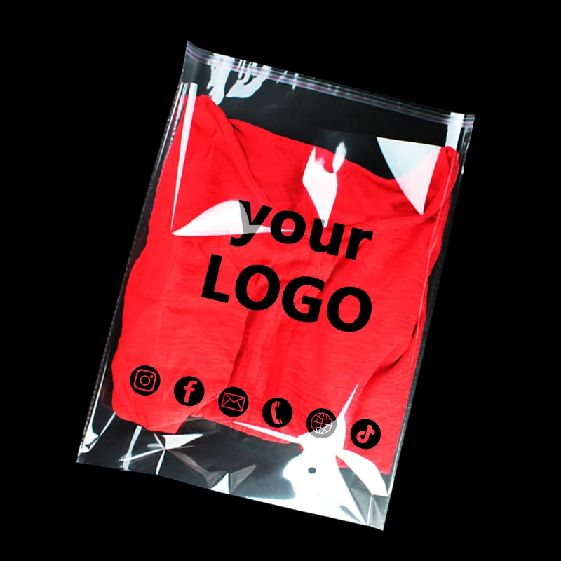 100pcs self-adhesive glass bags opp polyethylene toy clothing product packaging bags thickened sealed bags with printable logo