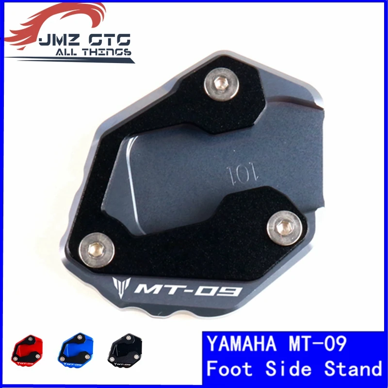 Side Stand Motorcycle  Kickstand Foot Side Stand Extension Pad Support For YAMAHA MT09/FZ09 MT-09 2021-2022