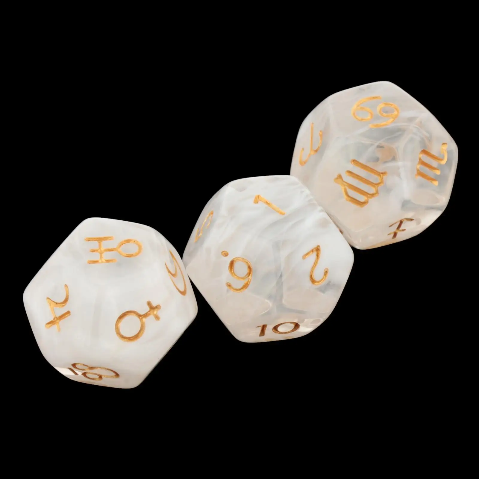 Astrology Tarot Card Dice Acrylic Twelve Sided Role Playing Game Tool for Casual Tabletop Gaming