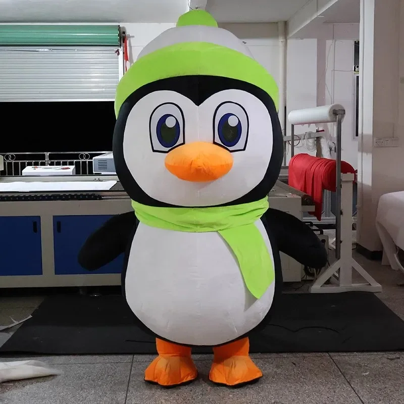 

Красочный надувной костюм пингвина-талисмана, наряд для взрослых на вечеринку, Рождество, Хэллоуин, без батареек