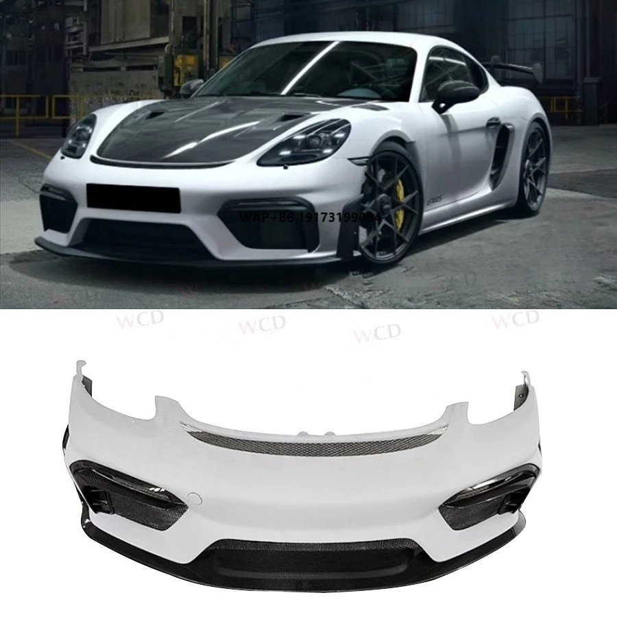 

GT-4-RS Style Half Carbon Fiber Front Bumper Body Kit for-Porsche 718 Boxster Cayman 987 New Condition 2016+ Car