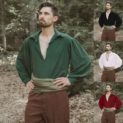 Men's/Women's Renaissance Faire Shirt- Square Cuff Vikings Costume For Men