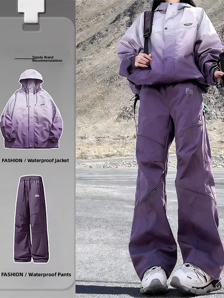 

Outdoor Windproof Waterproof Hiking Mountain Climbing Pants Men Women Spring Seasonal Straight Leg Zipper ket Workwear