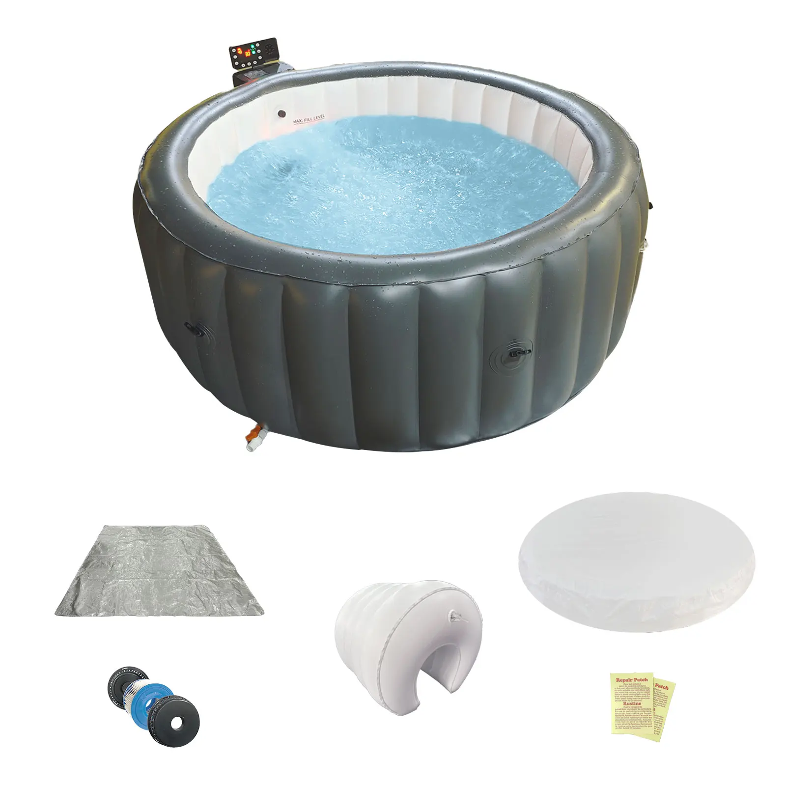 STLF حمام سباحة قابل للنفخ حوض استحمام ساخن معدات سبا مع جهاز تحكم عن بعد أنابيب كبيرة قابلة للنفخ للبالغين والأطفال حمام عائلي #3