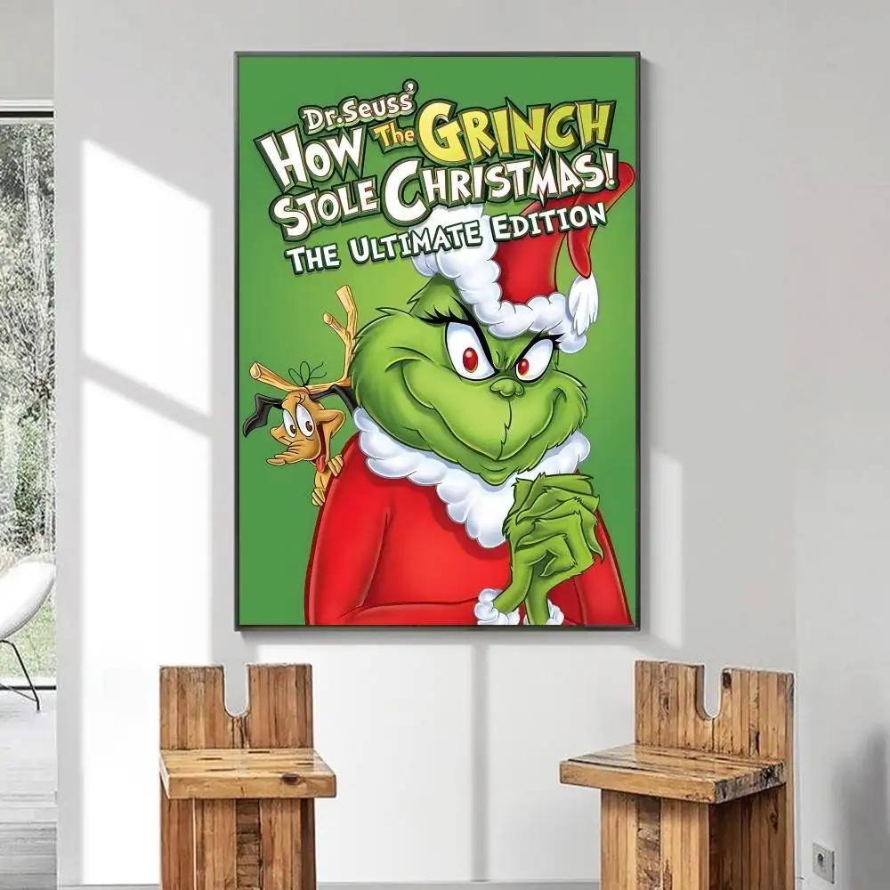 1pc anime o g-grinch cartaz auto-adesivo arte adesivo de papel à prova dwaterproof água café casa bar decoração da parede do quarto