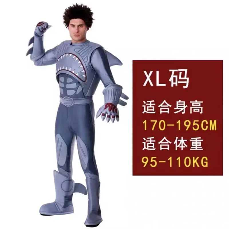 Детский день на Хэллоуин, сценический костюм большой акулы, детский мех, воин, акула, платье для мальчика, сиамский костюм