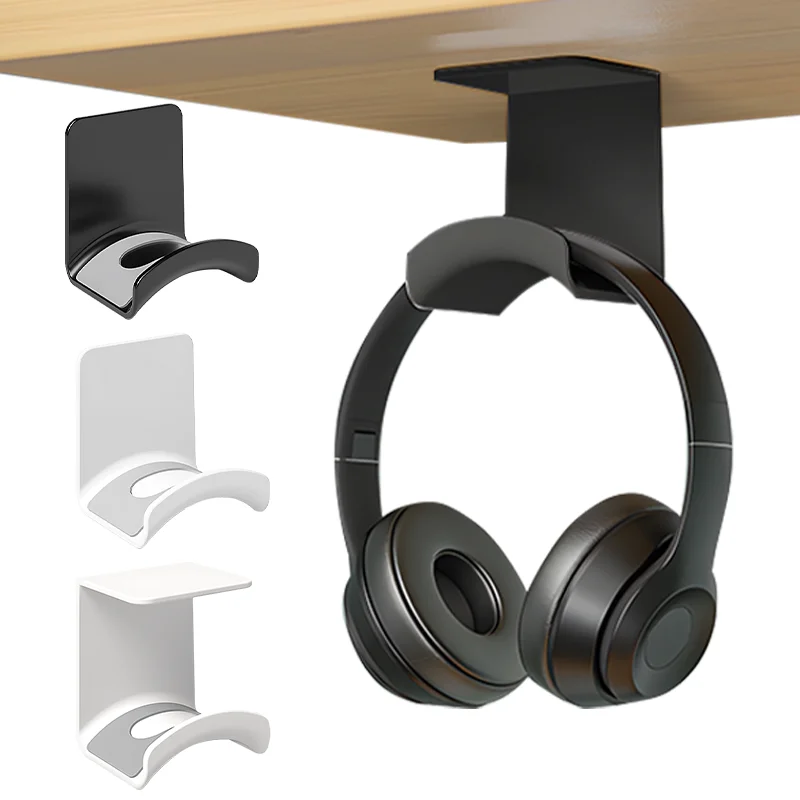 Support mural universel pour écouteurs, sans poinçonnage, sous le bureau, support en plastique